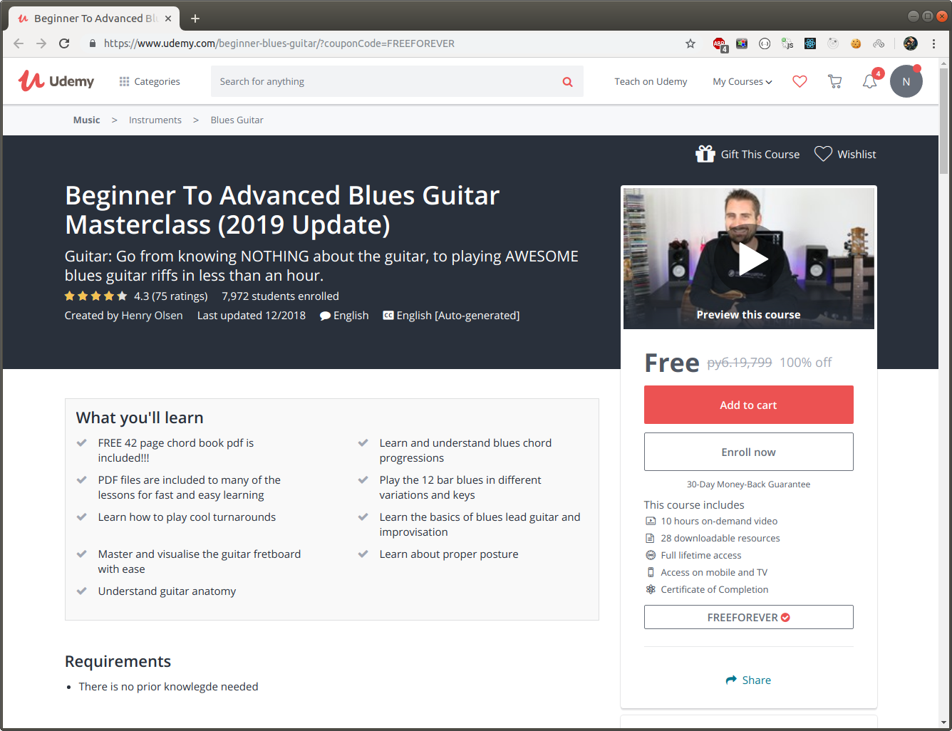 Beginner To Advanced Blues Guitar Masterclass (2019 Update)